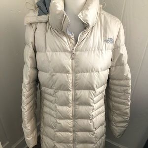 Pearl White Women’s Northface Goose Down Coat Size L
